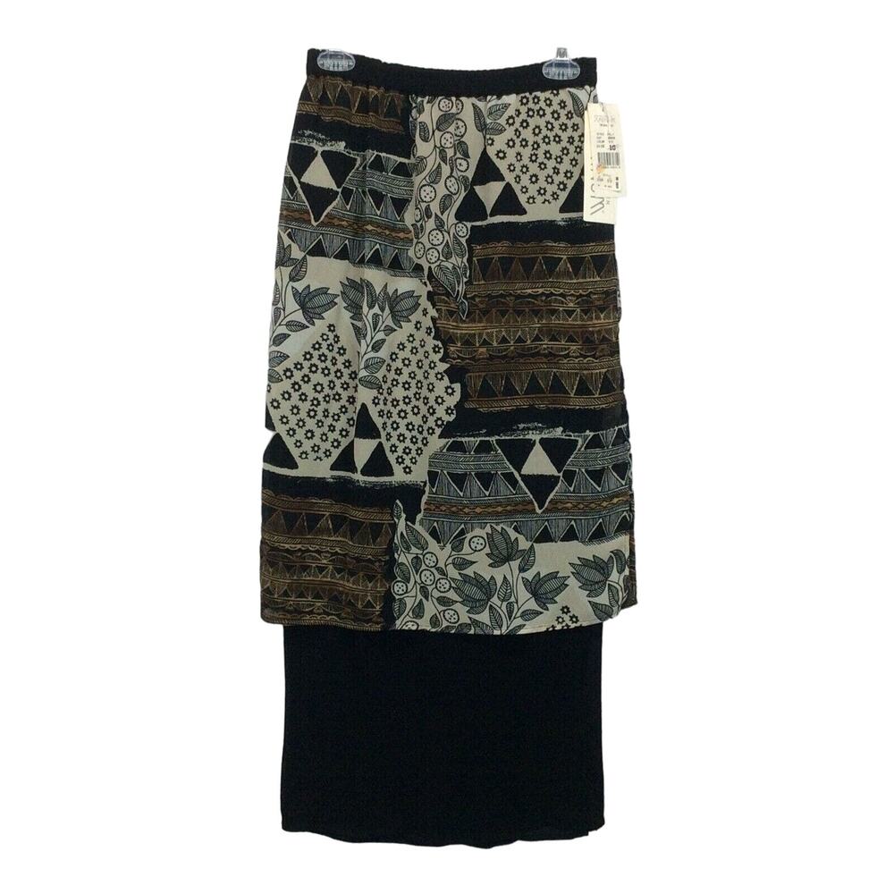 Vintage Dorothy Schoelen Platinum Women’s Maxi Skirt Size 10 Tribal Mix Festival
